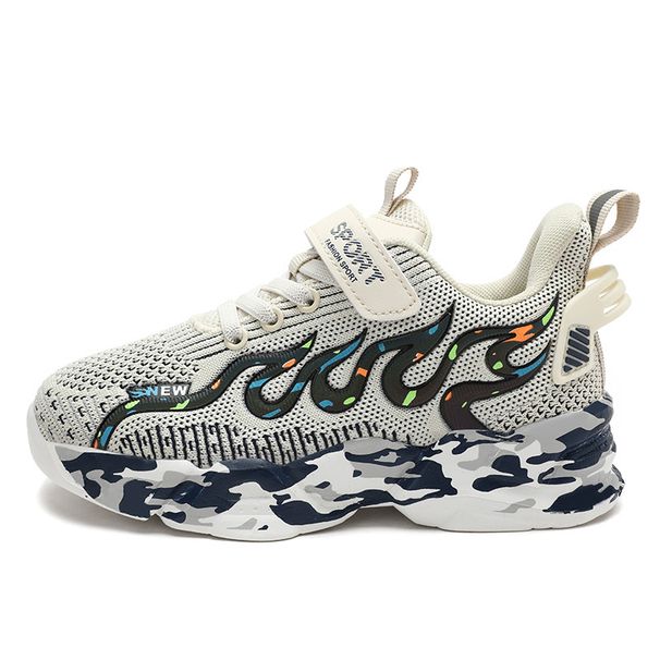 Boys Shoes Sneakers New Flame Fly Mesh Top All Match Fashion Boys Sneakers_vogvips.com