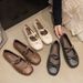 New French-style Retro Bowknot Mary Jane Flats Shallow Soles And Soft Bottoms, Suitable For Pairing With Skirts, Casual_vogvips.com