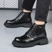 European Warm Series Men's Martin 2025 New Cotton-Padded Leather Thin British Style Mid-Top Thick Sole Height Increasing Motorcycle Black_vogvips.com
