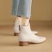 2025 New Women Low Pointed Leather Soft Sole Short Autumn Winter Single Boots Fashionable Back Zipper French Style 41_vogvips.com