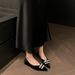 Women's Elegant Pointed Toe Flat Shoes With Rhinestone Buckle, Soft Suede Upper, Comfortable Slip-On Loafers For Banquets And Parties_vogvips.com