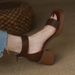 British Style Retro One-Strap Sandals For Women, Mid-Heel, Closed Back, Back Zipper, Open Toe, Summer Highs, Chunky_vogvips.com