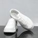 Men's Summer Breathable Mesh Casual Shoes White Corkscrew Sneakers Thick Soled Sports Trendy Lace-Up Rubberized Fabric_vogvips.com
