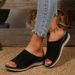 2025 Summer New Breathable Knit European And American Wedge Large Size Cross-Border Foreign Trade Beach Sandals_vogvips.com
