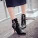 Elegant Pointed Toe Stiletto Ankle Boots With Belt Buckle Detail - Women's Fashion Boots In Extended Sizes (32-47) For Autumn/Winter_vogvips.com