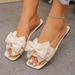 Flats Flat Casual Beach Slippers Summer Fashion Bow Tie Sandals Lightweight Outdoor Shoes For Slides Women_vogvips.com