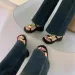 Womens Black Platform Heeled Sandals Gold Metal Buckle Slip On For Summer Party Daily Wear Casual Shoes_vogvips.com
