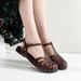 Square Sandals For Women, Summer Outdoor Casual Closed Toe Flat Hollow Roman Sandals, Beach Jelly Scented Shoes_vogvips.com