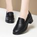 Loafers Women Spring And Autumn Comfortable Soft Sole Work Black Leather Shoes For Long Standing_vogvips.com