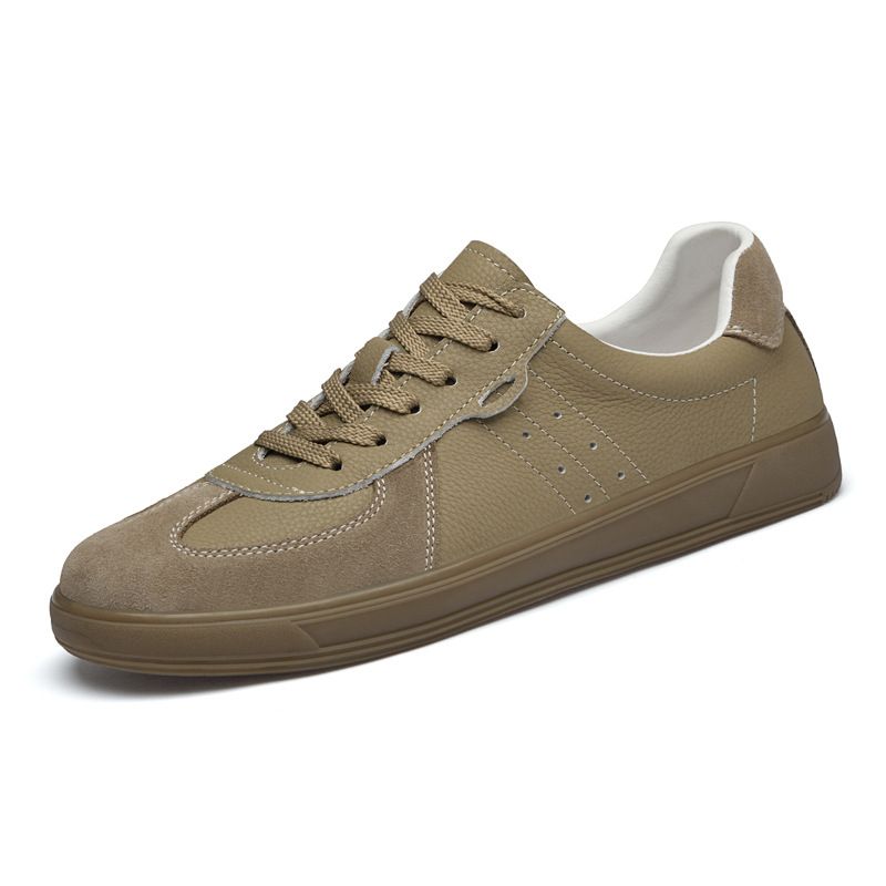 Little White Shoes Men's Board Shoes Cowhide Surface Comfortable And Breathable Low-top German Training Shoes Sports_vogvips.com