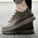 Cowhide Men's Shoes Men's Casual Leather Shoes Increase Height Men's Shallow Mouth One-pedal Shoes Men's Soft Leather Board Shoes_vogvips.com