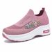 Women's Summer New Lightweight Sponge Casual Thick Soled Women's Height Increasing Breathable Fly Woven Socks Shoes_vogvips.com