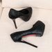Fashionnew Arrival Wrinkled Leather Waterproof Platform Stiletto Ultra-high Heel Sandals Wedding Women's Casualflats_vogvips.com