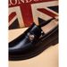 Euro Step Leather Korean Style Casual Trendy Height-Increasing Slip-On British Pointed Toe Wedding Hair Stylist Brogue Men's Shoes_vogvips.com