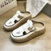New Summer Baotou Half Tug Lazy Ma Wears Versatile Slippers, Exteral Trasmissio Of Thick Sole Slippers For_vogvips.com