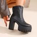 Cross-border Plus-size European American Autumn Winter New Fashion High-heeled Shoes With Chunky Heels And Back Zipper,_vogvips.com
