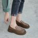 2025 Spring Stylish British Style Round Toe Deep Mouth Slip-On Leather Soft Sole Flat Loafers For Women_vogvips.com
