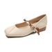 Genuine Leather~French Mary Jane 2025 New Summer Soft Leather Low-heeled Shoes, Flat Loafers, Large Size Women's Shoes_vogvips.com