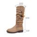 Women's Suede Pleated Slouch Boots Size 43 European American Style High Top Riding Plus Size Slimming Autumn_vogvips.com