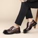 New men's business casual leather shoes leather thick soled formal men's shoes_vogvips.com