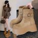 Platform Height-Increasing For Women 2025 Autumn New Versatile Slimming Short British Style Motorcycle Martin Boots_vogvips.com