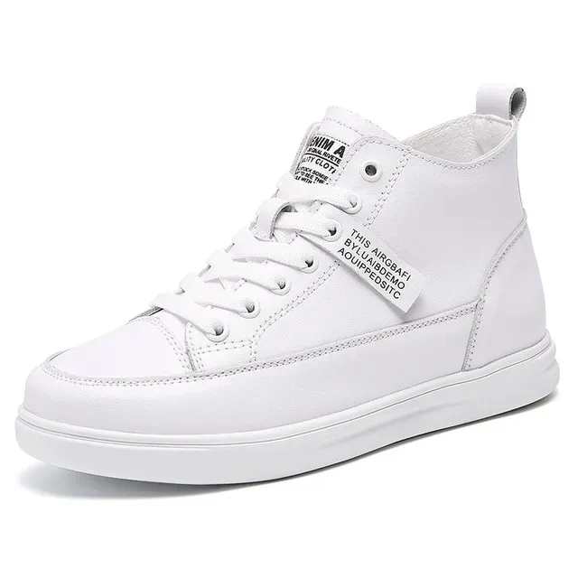 Leather Women Sneakers Autumn High Top Slip On Vulcanized Shoes Fashion Ladies Sports Casual White Platform Shoe Cowhide_vogvips.com