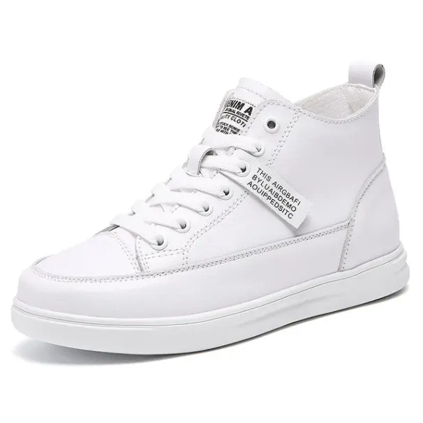 Leather Women Sneakers Autumn High Top Slip On Vulcanized Shoes Fashion Ladies Sports Casual White Platform Shoe Cowhide_vogvips.com