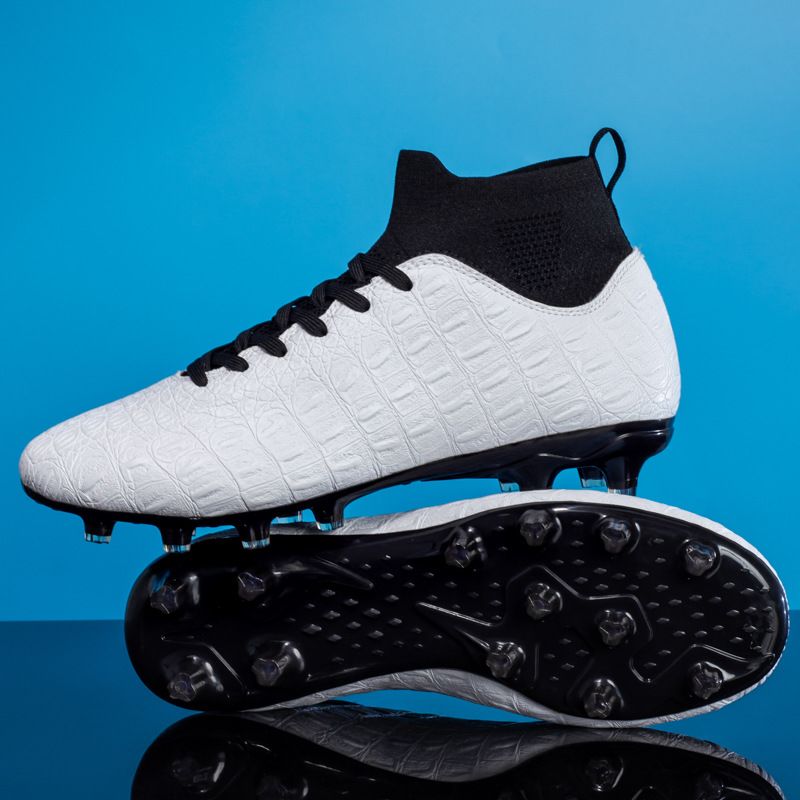 Soccer shoes Long cleats men's high top youth game artificial turf broken nails training shoes_vogvips.com