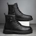 European Warm Series Plus Size Martin Men's Autumn Winter Genuine Leather Short Fleece Lined Warm Cotton Zipper Motorcycle Boots_vogvips.com