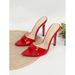 Cro-Border Light Heel Sandal Half Slipper Women' Outdoor Party One-Strap Pointed Open Toe Stiletto High_vogvips.com