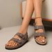 Cross-Border Plus-Size Vintage Thick-Soled Women, Size 26, New Summer Model, High-End Double-Strap Buckle_vogvips.com