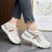 Women's Korean Style Athletic Shoes White Casual Chunky Sneakers Breathable Comfortable Versatile Sneakers for Export And Cross Border Wholesale_vogvips.com