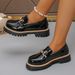 New Autumn Loafers For , Large Size Casual Suede British Style Women's Shoes, Chunky Heel Thick Sole_vogvips.com