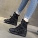 Martin Boots Women's British Style 2025 Autumn And Winter New Maillard Short Boots 9cm Invisible Inner Height Increasing Big Yellow Boots_vogvips.com