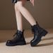Women's Shoes Height Increasing Martin Boots New Spring And Autumn Single Boots Elastic Slim Boots Brown Thick Soled Short Boots_vogvips.com