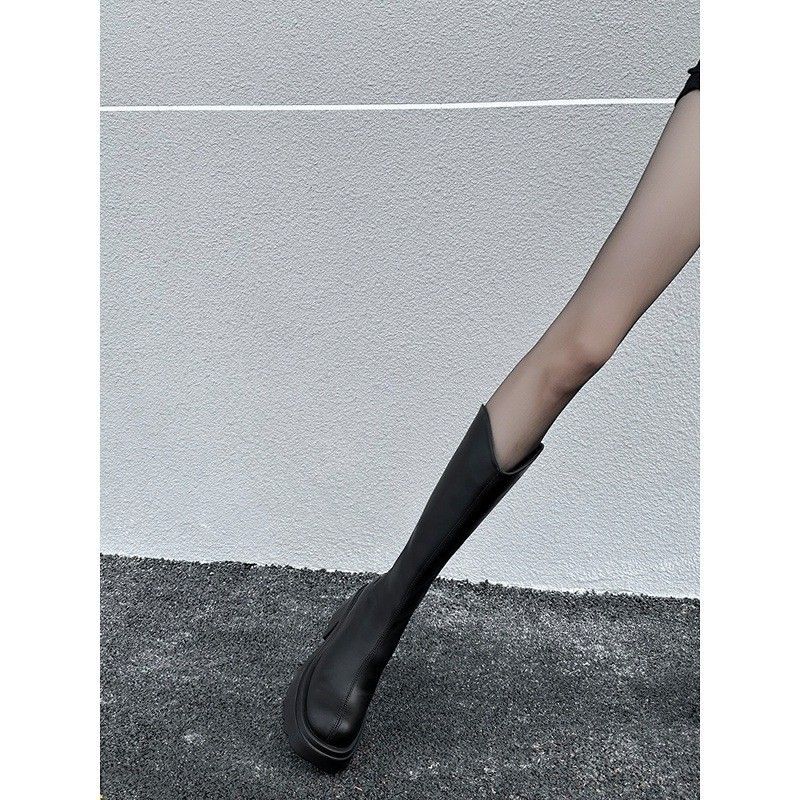 2025 New Women's Long For Petite Figures, Over-the-Knee Thick-Soled Boots, High Heels, Slimming Riding Boots_vogvips.com