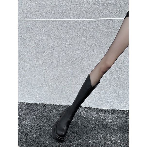 2025 New Women's Long For Petite Figures, Over-the-Knee Thick-Soled Boots, High Heels, Slimming Riding Boots_vogvips.com