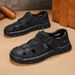 Cross-border Large-size Summer Hollow Men's Sandals For Men, Dad's Non-slip Wear-resistant Outdoor Beach Shoes, Clogs_vogvips.com