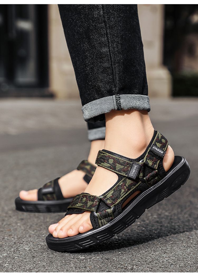 Y2576 A Pair Of New Summer Men's Wear-Resistant Non-Slip Sandals, Outdoor Anti-Odor Shoes, Driving Fashion Trendy_vogvips.com