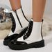 Winter Women's Color Block Short Boots British Style Plus Size Platform Martin Boots European And American Style In Stock_vogvips.com