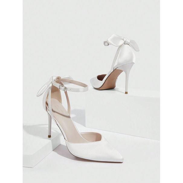 Large Size Pointed High Heels Women's New Thin With A Bow Bow Outside To Wear A Bun Head Sandals_vogvips.com