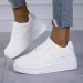 Women's Casual Sports Thick Bottom Low Tops Lace Up Vulcanised Shoes Lightweight Rubber Soled Winter Season Adult_vogvips.com