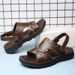 Men’s Shoes Men's Summer New Genuine Leather Beach Shoes Men's Latex Soft Bottom Leather Sandals Dual Purpose Non Slip Daddy Sandals_vogvips.com