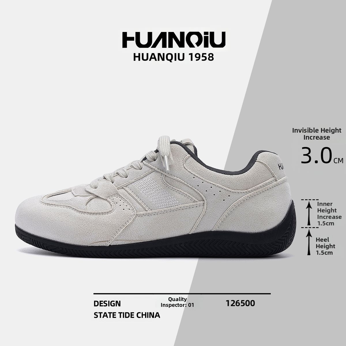 Men's Retro Thick Soled Sneakers Global Hit Wedge German Training Shoes ZHQ3925P White Casual Sneakers for Spring_vogvips.com