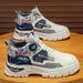 Men's High-Top Casual Boots With Rotating Buckles - Waterproof Slip-Resistant Workwear Sneakers For Teens & Young Adults_vogvips.com