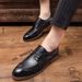 Euro Step Business Formal Casual Large Size Leather Men's British Style Korean Version Brogue Carved Trendy Shoes_vogvips.com