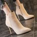 Z For Women Spring And Single 2024 New Sexy Thin Heel Pointed Toe Slim Bare Short Boots High Heels Autumn_vogvips.com