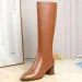 Winter Long Shoes Woman For Knee High Shaft Footwear Leather Womens Boots Fur Brown Pointed Toe Chic And Elegant Fashion_vogvips.com