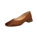 This Year's Popular Shoes, Low Order For Women, 2025 French Square Toe Thick Heels, One Foot Soft Soled Bean Shoes_vogvips.com