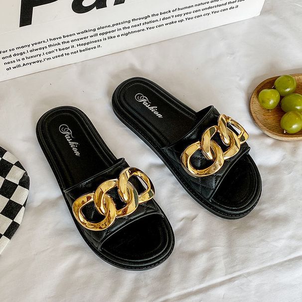 (Thick Soled) Slippers For Outdoor Wear, Internet Celebrity Xiaoxiang Style, Soft Sole, Indoor And Fashionable Beach Outdoor Slippers_vogvips.com